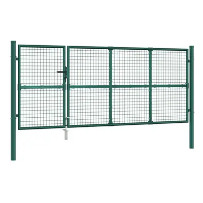 (green, x cm) vidaXL Garden Gate Lawn Fence Door Mesh Patio Outdoor Gate Galvanised Steel