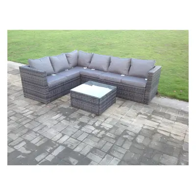 (left corner sofa +square table, with rain covers) shape corner rattan sofa garden furniture cha