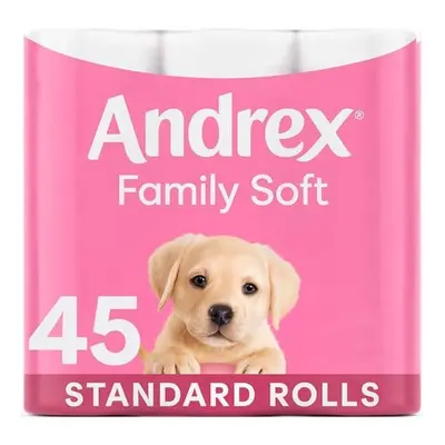 Andrex Family Soft Toilet Tissue Standard Rolls,Gentle your Family