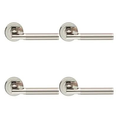 4x PAIR Sectional Round Bar with Mitred Corner Concealed Fix Dual Nickel