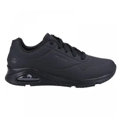 Work Relaxed Fit: Uno SR | Black | Womens Slip Resistant Lace Up Trainers