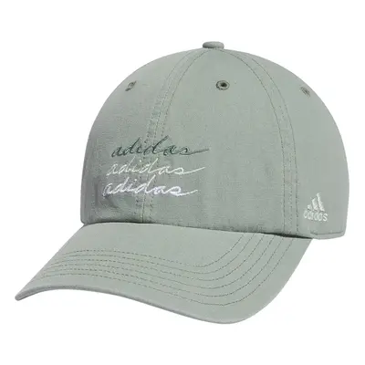 adidas Women's Saturday Relaxed Fit Adjustable Hat Silver Green/White