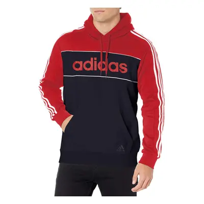 adidas mens Essentials Hooded Sweatshirt Scarlet/ Ink/Scarlet X-Large