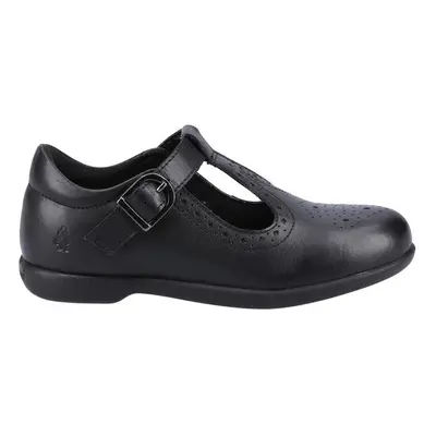 (UK 11, Black) Hush Puppies BRITNEY Girls Leather School Shoes Black