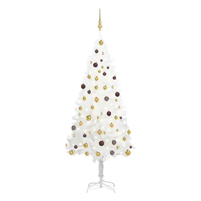 vidaXL Artificial Pre-lit Christmas Tree with Ball Set Artificial Tree White