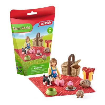 Birthday Picnic Schleich Farm World, Farm Animal Toys for Kids, Playset with Baby Animal Toys 10