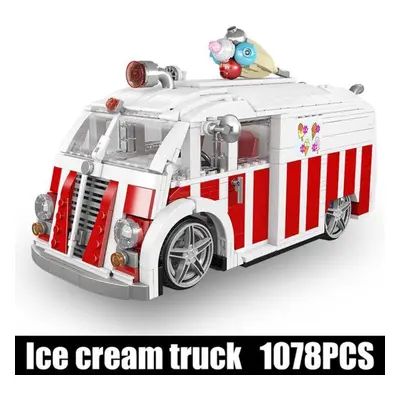 (as the picture) Mould King Ice Cream Truck Technical Toys Building Blocks For Kids Children's D