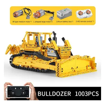 (yellow) Mould King Technical Car App Bulldozer Rc Caterpillar D8k Truck Set Building Blocks Bri