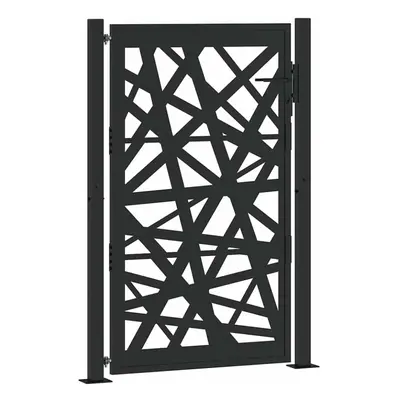 (steel/black, x cm/light design) vidaXL Garden Gate 105x180 cm Weathering Steel Flame Design fen