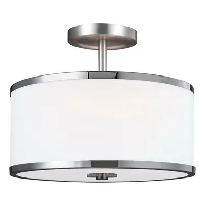 2 Bulb Ceiling Pendant Light Fitting Satin Nickel Chrome LED E27 100W Bulb