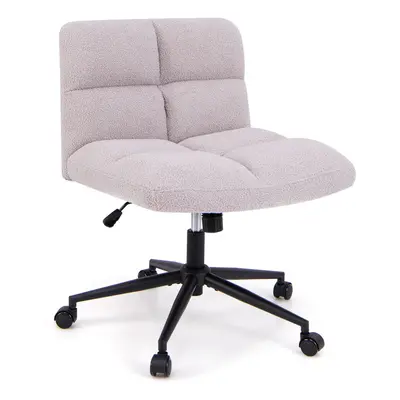 Modern Cross Legged Chair Upholstered Criss Cross Chair Desk-Grey