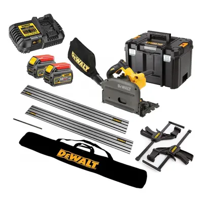 Dewalt DCS520T2 54v XR FLEXVOLT Cordless Plunge Saw + Guide Rails + Clamps ++