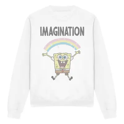 (L, White) SpongeBob SquarePants Unisex Adult Imagination Sweatshirt