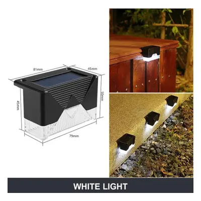 (white, PCS) Pcs Solar Led Outdoor Deck Lights Waterproof Step Stair Lights Garden Decor Lamp Fo