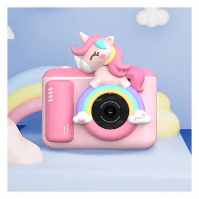 (Pink Unicorn) Children Camera 1080P HD Toddler Digital Video Camera Kids Camera with Silicone C