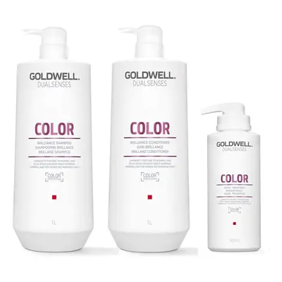 Goldwell Dualsenses Color Shampoo 1000ml, Conditioner 1000ml and 60sec Treatment 500ml