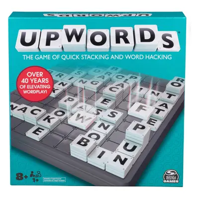 Upwords Word Game with Stackable Letter Tiles & Rotating Game Board