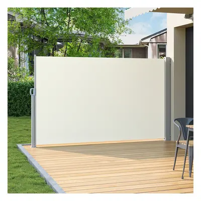 3 x 1.8m Retractable Side Awning Privacy Screen, Beige