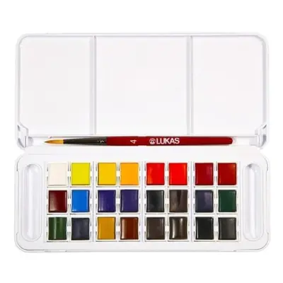 Lukas Studio Watercolor Set of Half-Pan Colors Includes Color Mixing Palette