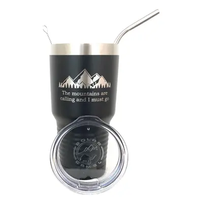 Polar Camel oz Tumbler with Stainless Steel Straw and Straw Cleaner Mountains Are Calling