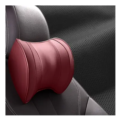 (1pcs red neck) Car Headrest Pillow Car Lumbar Support Pillow Breathable Memory Foam Neck