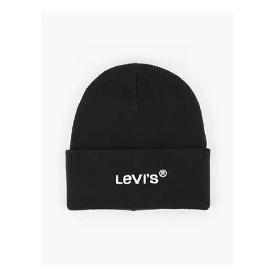 Levi's Unisex Knitted Cuff Beanie ~ Wordmark regular black