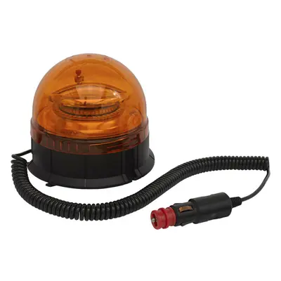 12V / 24V Rotating LED Amber Beacon Light & Magnetic Base Mount - Warning Lamp