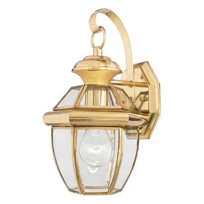 Outdoor IP44 Wall Light Highly Polished Brass LED E27 150W d02314