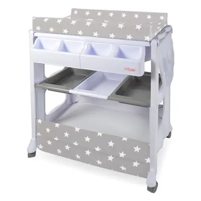 Baby Changing and Bath Unit - Grey Stars