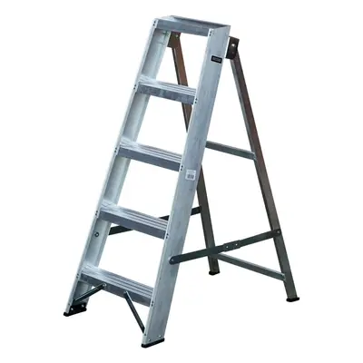 1m Aluminium Swingback Step Ladders -5 Tread- Professional Lightweight Steps