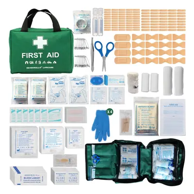 220 Piece Premium First Aid Kit Bag - Includes Eyewash, x Ice Packs, Emergency Blanket, Plasters