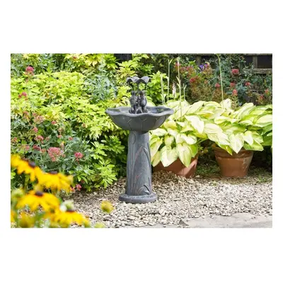 Smart Solar Powered Frog Frolics Cascade Water Feature Garden Fountain - Bronze