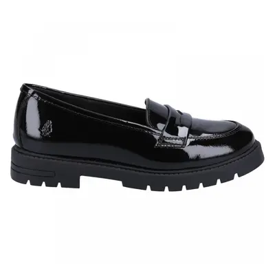 (8 (Adults'), Black) Hazel Patent SNR Black Girls Slip On School Shoes