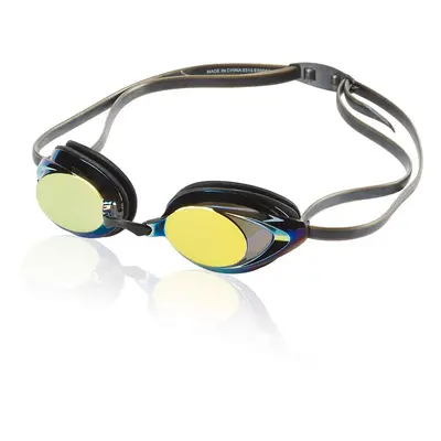 Speedo Unisex-Adult Swim Goggles Mirrored Vanquisher 2.0, Black/Gold