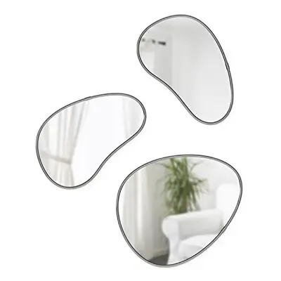 Umbra Hubba Pebble Mirrors, Set of 3, Metallic Titanium