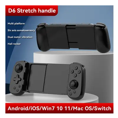 (Black) D6 Wireless Gamepad Stretching Extendable Gaming Controller Bluetooth