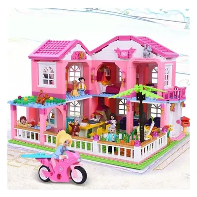 City House Big Garden Villa Castle Building Blocks Sets Girl Friends Princess Figures Creator Br