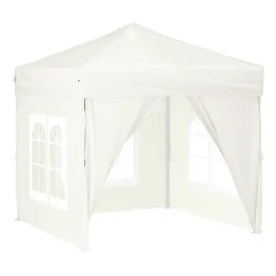 (cream, 197.5 x 197.5 x cm) vidaXL Folding Party Tent with Sidewall Patio Camping Gazebo Pavilio