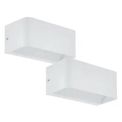 2 PACK Wall Light Colour White Long Box Structure Snug Fitting LED 10W Included