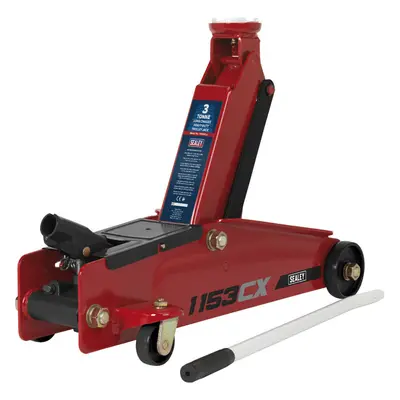 Heavy Duty Long Chassis Trolley Jack - 3000kg Limit - 432mm Max Height - Red