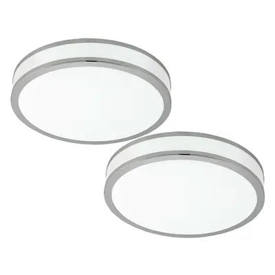 2 PACK Wall Flush Ceiling Light Colour White Shade White Chrome Plastic LED 24W