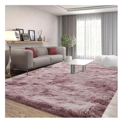 (120cm x 170cm (4ft x 5ft 8"), Tie-Dye Pink Lilac) Anti Slip Shaggy Rug For Living Room Runner C