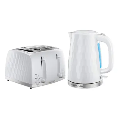 Russell Hobbs Honeycomb White Breakfast Bundle