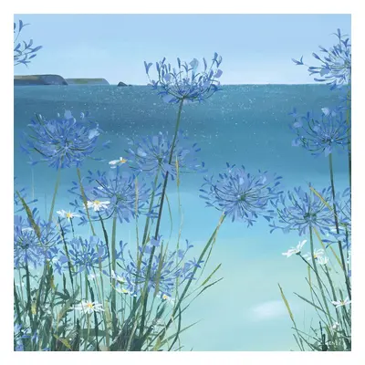 (60cm x 60cm, Blue/Green) Claire Henley Summer View Of Gull Rock Canvas Print