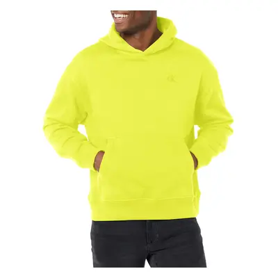 Calvin Klein Men's Relaxed Fit Monogram Logo Fleece Hoodie Lime Luste