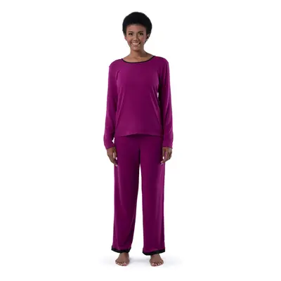 Fruit of the Loom Women's Long Sleeve Tee and Pant Piece Sleep Set