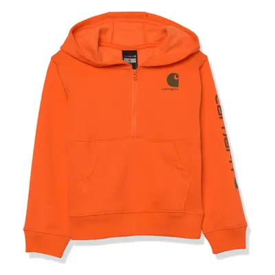 Carhartt Boys' Long-Sleeve Half-Zip Hooded Sweatshirt Exotic Orange