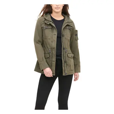 Levi's Women's Cotton Four Pocket Hooded Field Jacket Army Green