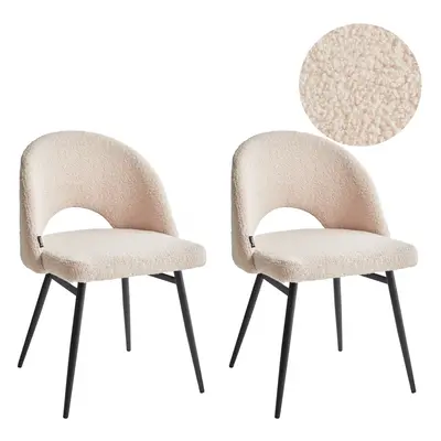 Set of Dining Chairs ONAGA Boucle Beige