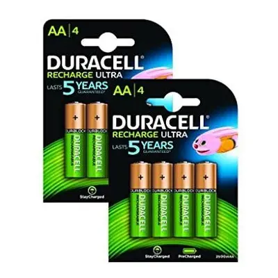 Duracell AA 2500mAh Recharge Ultra Rechargeable Batteries, Pack of